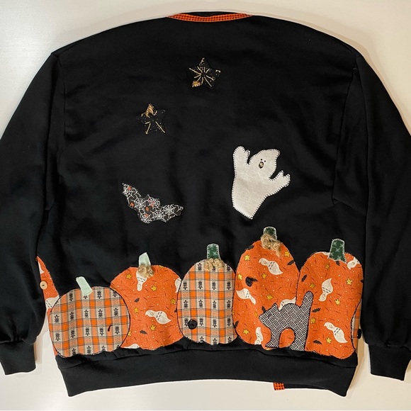 Vintage jerzee’s fall themed button up cardigan sweater - Picture 2 of 5